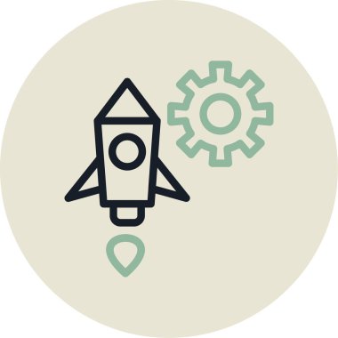 Düz biçimli roketin vektör simgesi