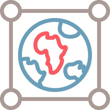 Gezegen ve bayrak vektör illüstrasyon tasarımlı dünya haritası