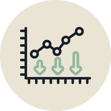 İş grafiği Web simgesi basit illüstrasyon