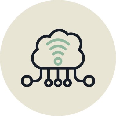 Bulut kablosuz. Web simgesi basit illüstrasyon