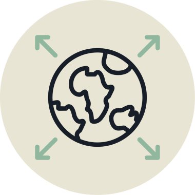 Dünya simgesinin vektör illüstrasyonu