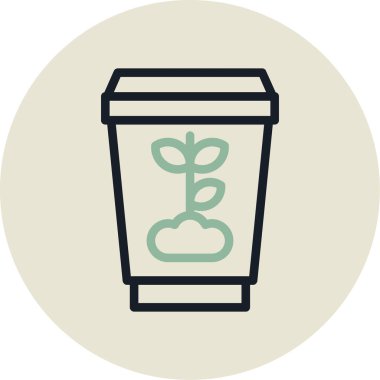 Kahve. Web simgesi basit illüstrasyon