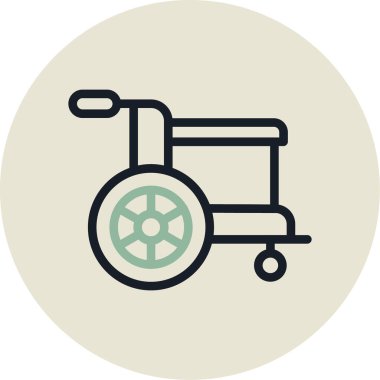 tekerlekli sandalye ikonu vektör illüstrasyonu