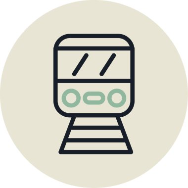 Bir tren simgesinin vektör illüstrasyonu