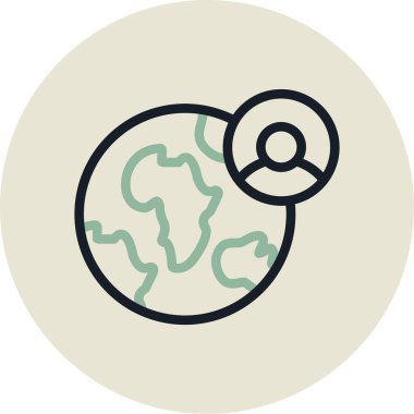 Beyaz arkaplanda küresel dünya küresi, illüstrasyon, vektör.