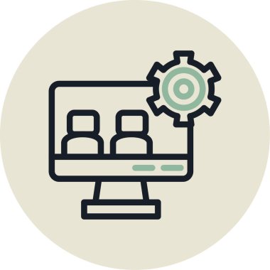 bilgisayar vektör çizgisi simgesi