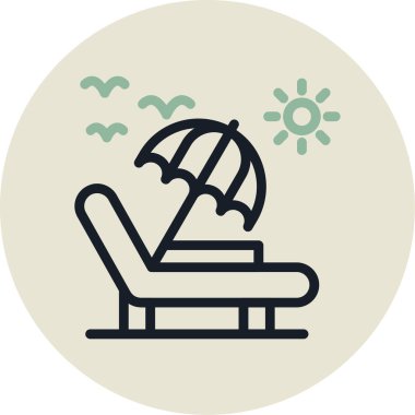 Plaj simge vektör çizim