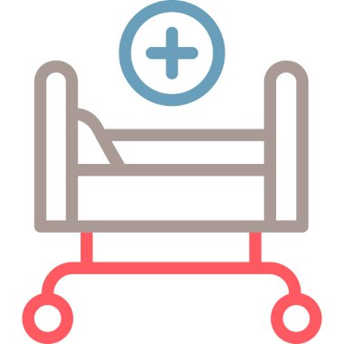 Hastane yatağı. Web simgesi