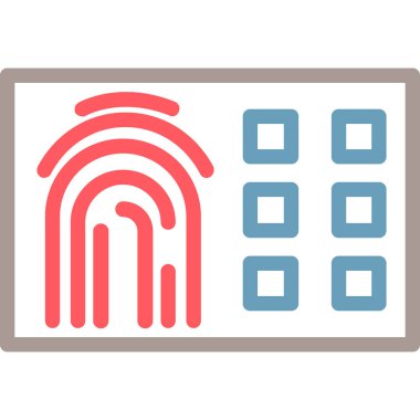 parmak izi ikonu vektör illüstrasyonu