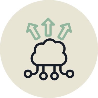 bulut indirme vektör simgesi modern illüstrasyon tasarımı