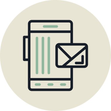 Mesaj var. Web simgesi basit illüstrasyon