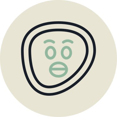 Benzersiz emoji vektör çizgisi simgesi