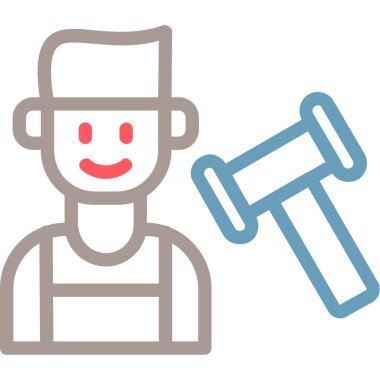 Çiftçi. Web simgesi basit illüstrasyon