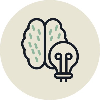 beyin ikonu vektör illüstrasyonu