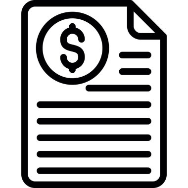 Taslak biçiminde fatura dolar para simgesi