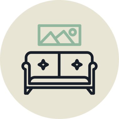 kanepe vektör illüstrasyonu modern basit tasarım