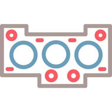 Kumarhanenin kırmızı, mavi ve beyaz renginin vektör çizimi