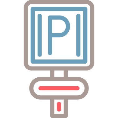 Park ediyor. Web simgesi basit illüstrasyon