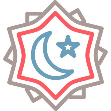 Ay Yıldızı Simgesi Vektör İllüstrasyonu