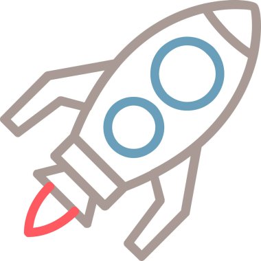 Roket. Web simgesi basit illüstrasyon