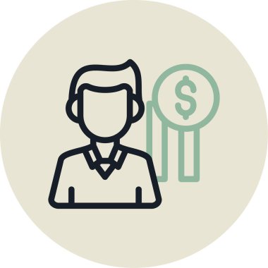 Büyüteç simgesi olan bir kişinin vektör çizimi