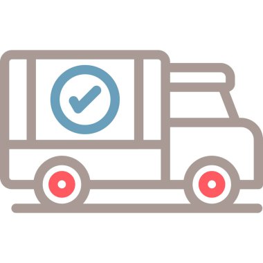 araba dağıtımı renkli vektör simgesi