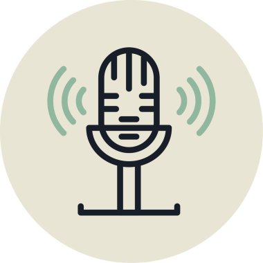 mikrofon simgesi vektör illüstrasyonu