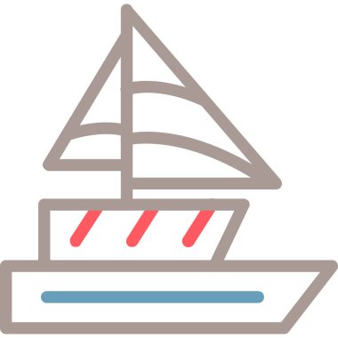 Gemi. Web simgesi basit illüstrasyon