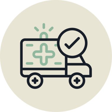 Bir ambulans simgesinin vektör çizimi