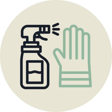 Antiseptik dezenfeksiyon ikonu, satır biçimi