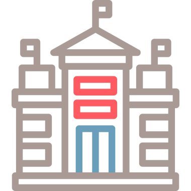 Bina. Web simgesi basit illüstrasyon