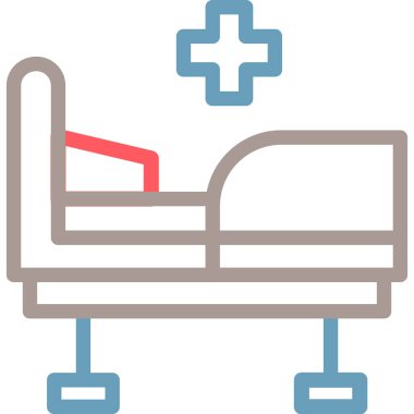 Hastane yatak vektör simgesi