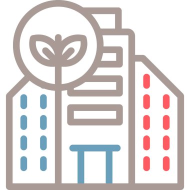 Bina. Web simgesi basit illüstrasyon