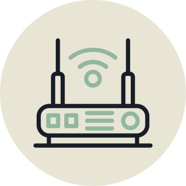 Kablosuz. Web simgesi basit illüstrasyon