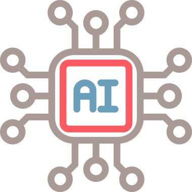 düz biçimli yapay zeka ai simgesi