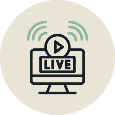 Canlı akış vektör simgesi