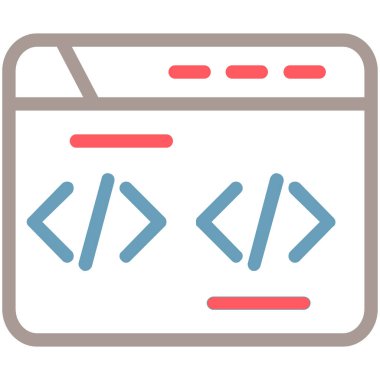 Web geliştirme programlama simgesi doldurulmuş ana hatlar biçiminde