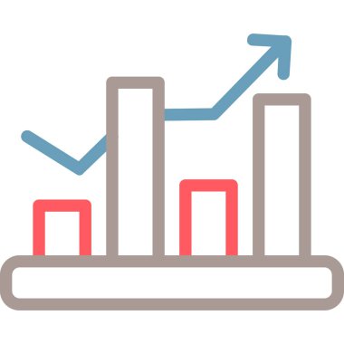 iş grafiği düz simgesi, vektör illüstrasyonu