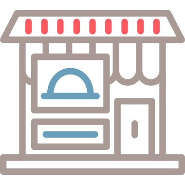 Mağaza. Web simgesi vektör illüstrasyonu