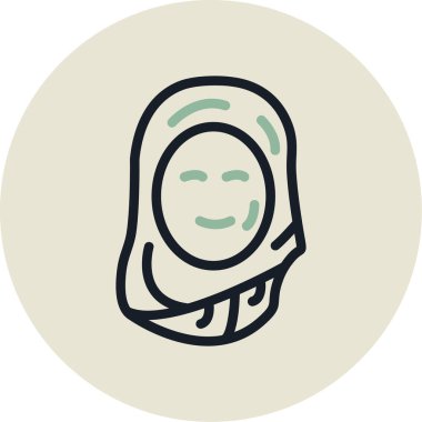 Müslüman kadının simge vektör çizim