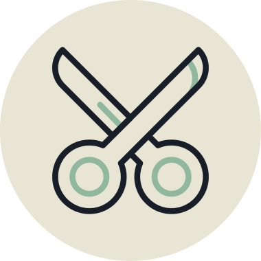 Makas. Web simgesi basit illüstrasyon