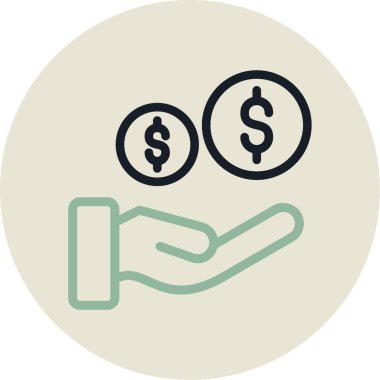 Para için. Web simgesi basit illüstrasyon