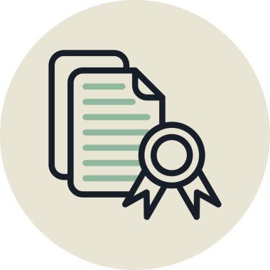 Sertifika vektör simgesi modern basit illüstrasyon