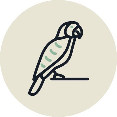 Papağan çizgi film karakterinin vektör çizimi