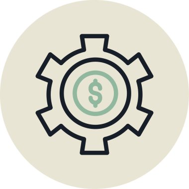 dişli simgesinin vektör illüstrasyonu