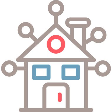 Eve. Web simgesi basit illüstrasyon