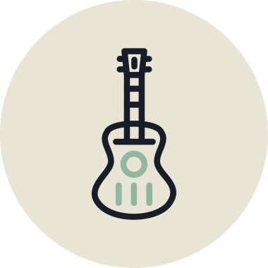 Modern gitar simgesinin vektör illüstrasyonu