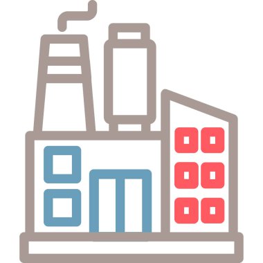 Fabrika. Web simgesi basit illüstrasyon