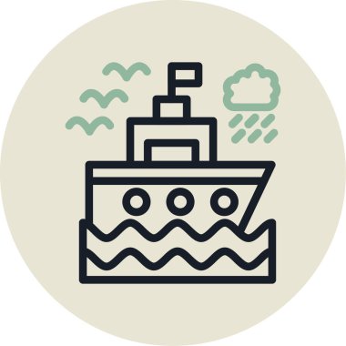 Bir gemi simgesinin vektör çizimi