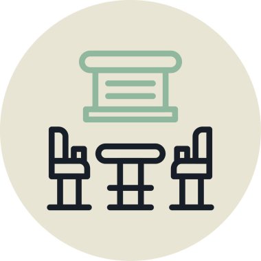 Masa. Web simgesi basit illüstrasyon